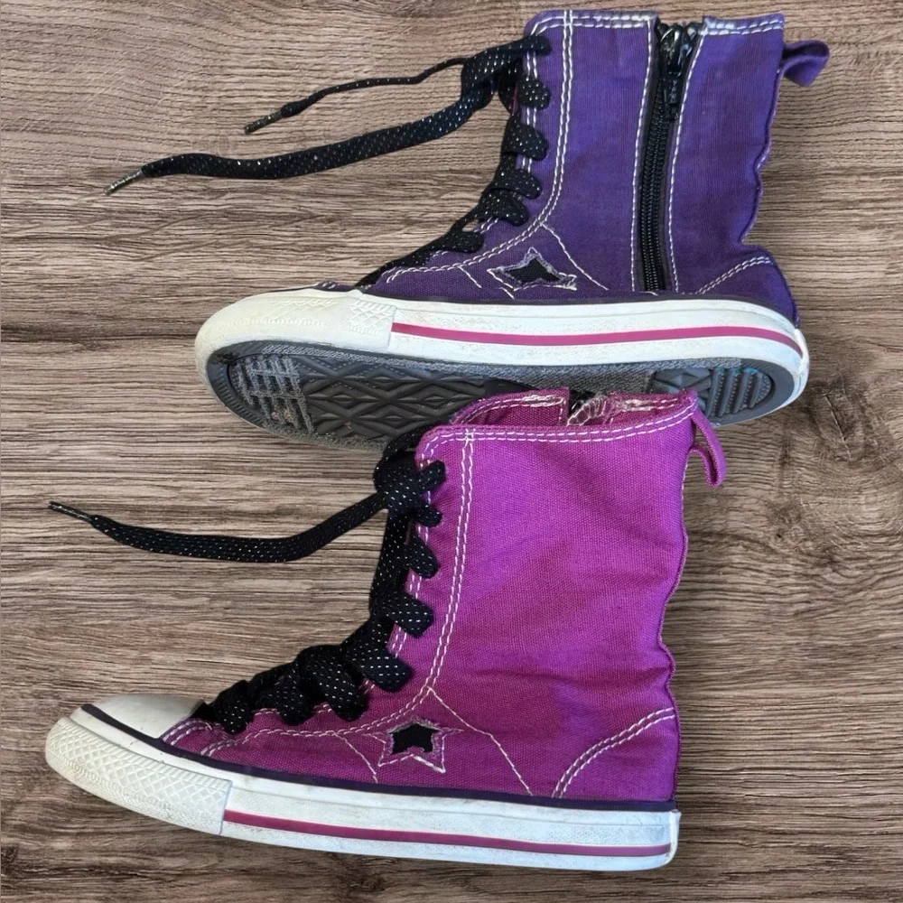 BT23 Converse One Star High Top Sneakers Side Zip Shoes Toddler Size 9